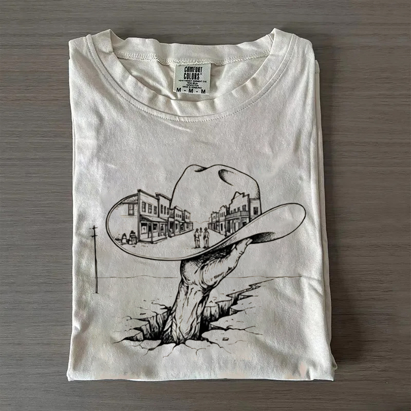 Surreal Western Cowboy Hat T-shirt