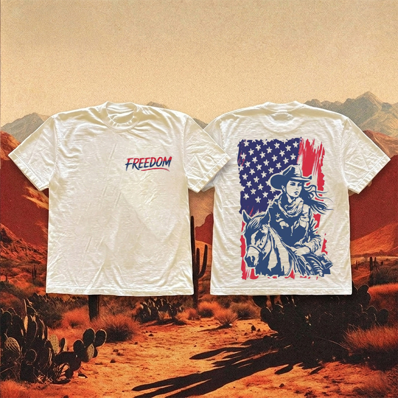 Rodeo USA Patriotic Cowgirl T-shirt