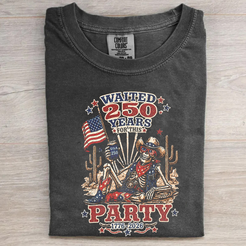 Western Patriotic Skeleton Cowboy T-shirt