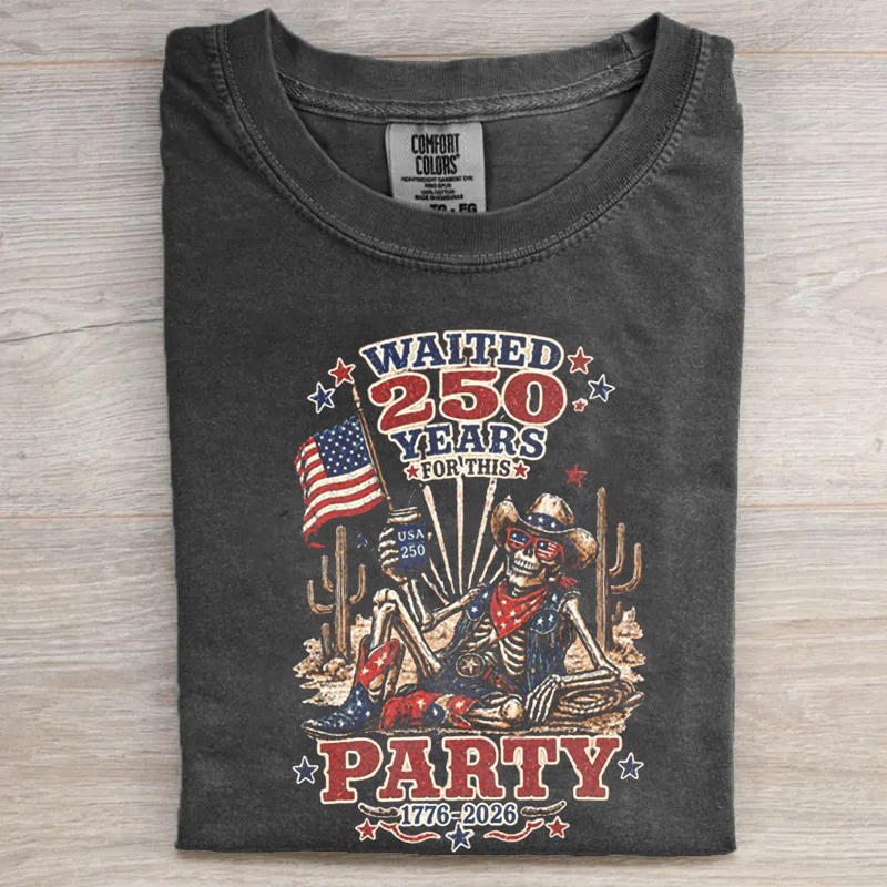 Western Patriotic Skeleton Cowboy T-shirt