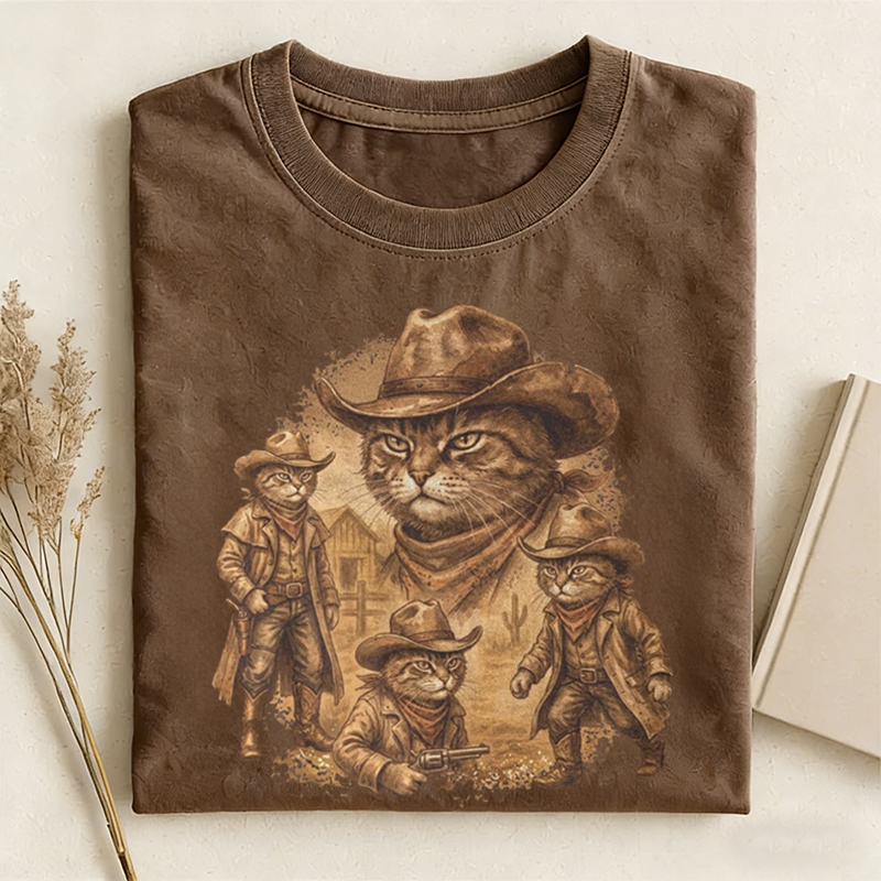 Cat Cowboy Vintage Western T-shirt