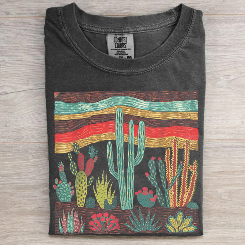 Retro Western Desert Cactus T-shirt