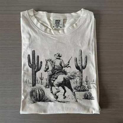 Cowboy with Gun in Desert T-shirt