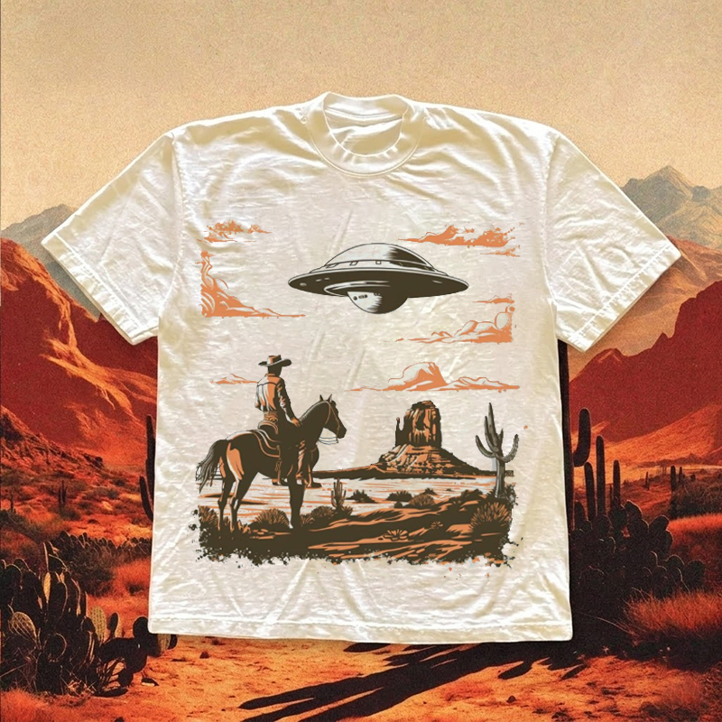 Western UFO Cowboy T-shirt