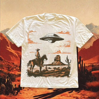 Western UFO Cowboy T-shirt
