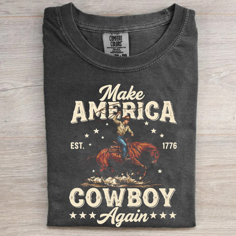 Western Cowboy Patriotic  T-shirt