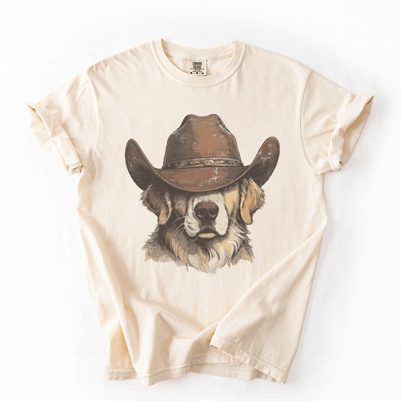 Western Golden Retriever Cowboy T-shirt