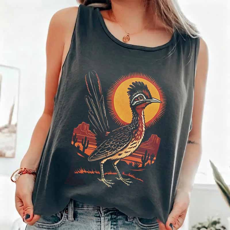 Western Vintage Desert Roadrunner Tank Top