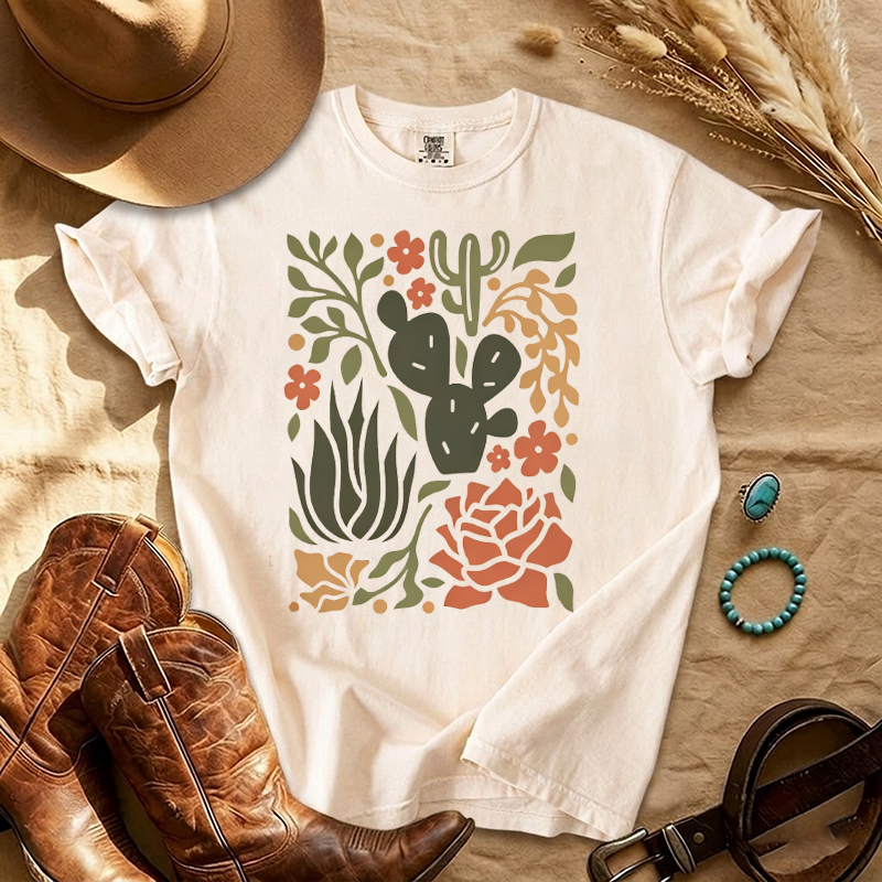 Retro Botanical Desert T-shirt