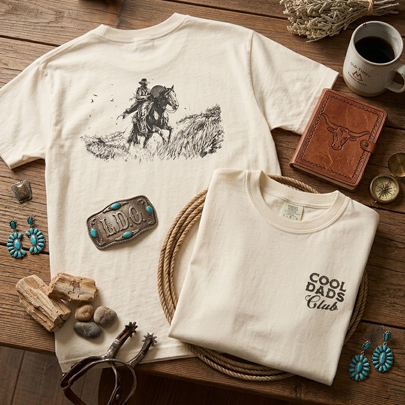 Vintage Western Cowboy Cool Dads Club T-shirt