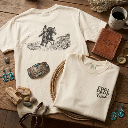 Vintage Western Cowboy Cool Dads Club T-shirt