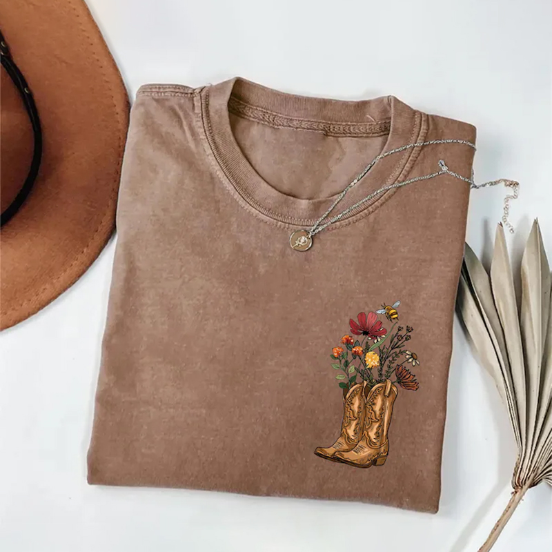 Cowgirl Boots Wildflowers T-Shirt