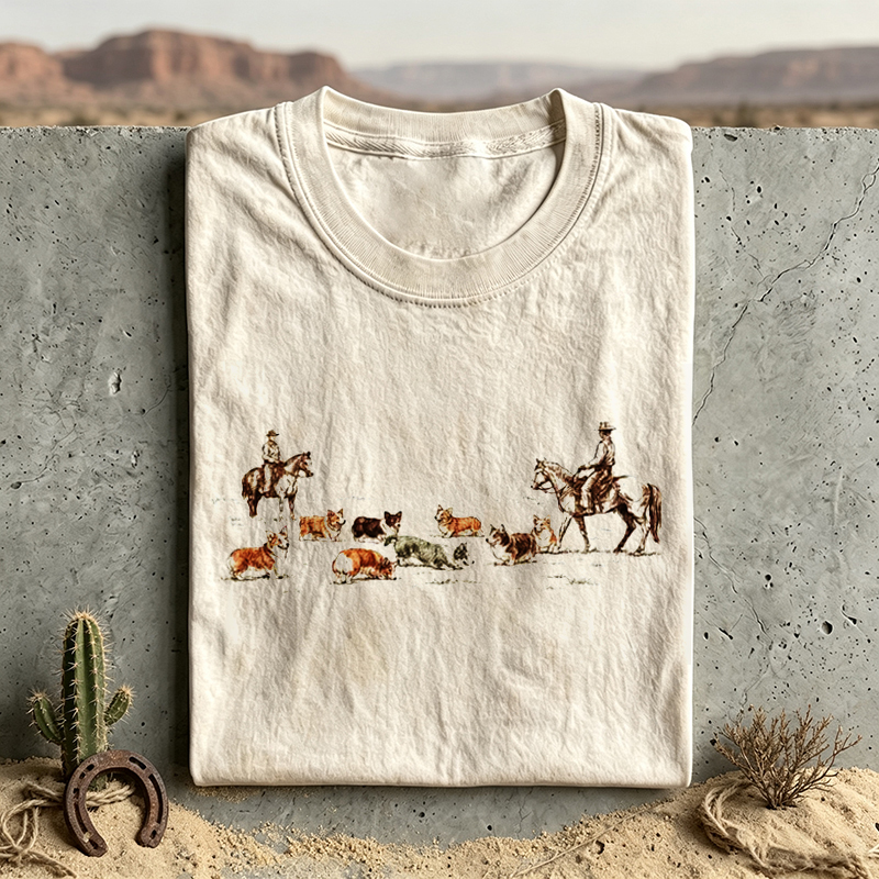 Western Corgi Roundup T-Shirt