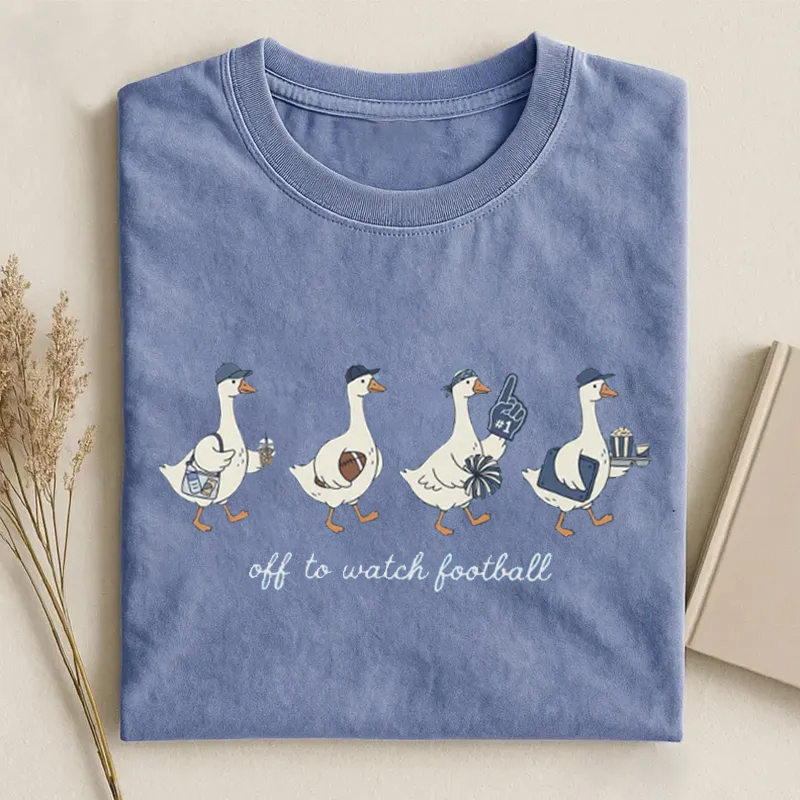 Off to Watch Football Funny Goose T-shirt