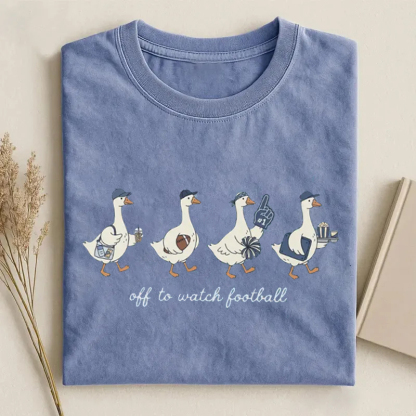 Off to Watch Football Funny Goose T-shirt
