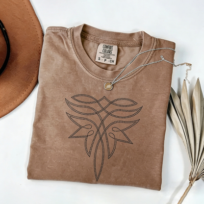 Western Cowgirl Boot Stitch T-shirt