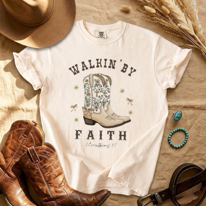 Walking by Faith Cowgirl T-shirt