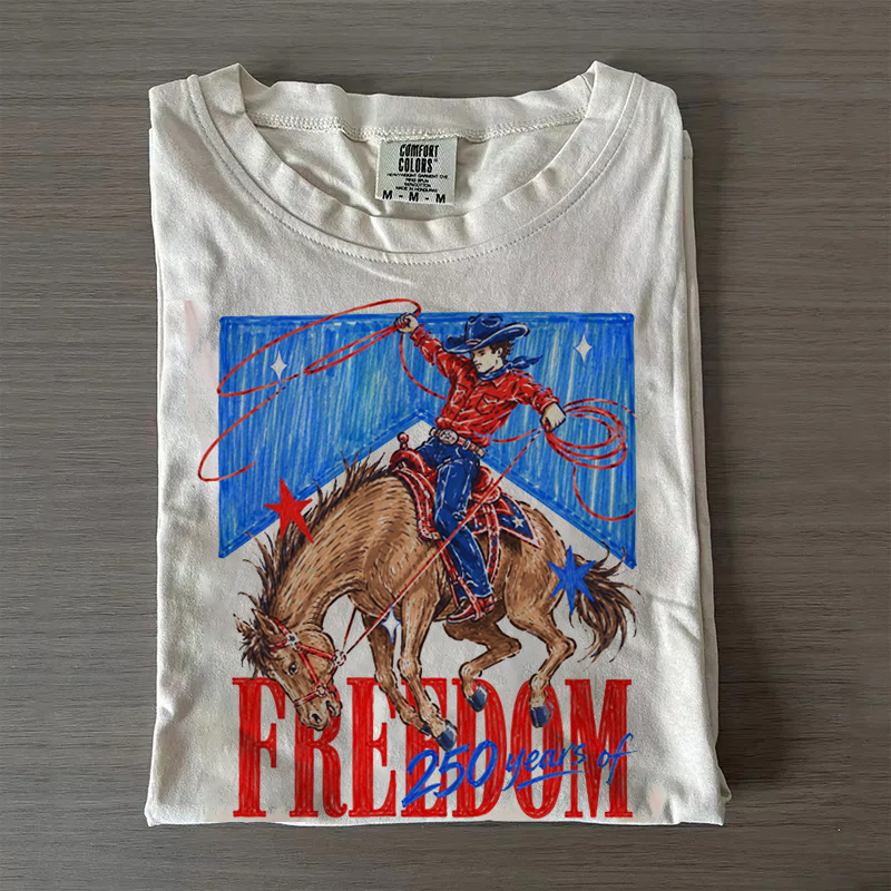 Western Cowgirl Patriotic Rodeo T-shirt