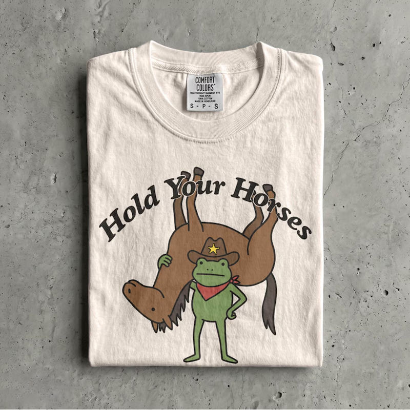 Funny Western Cowboy Frog Meme T-shirt