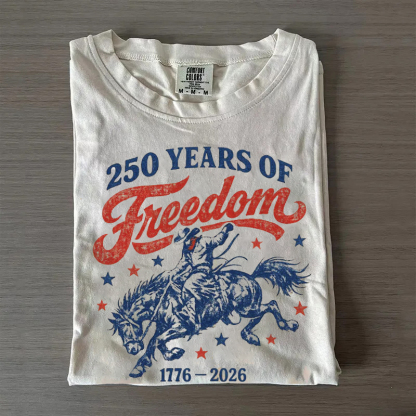 Retro 250 Years of Freedom Cowboy Horse T-shirt