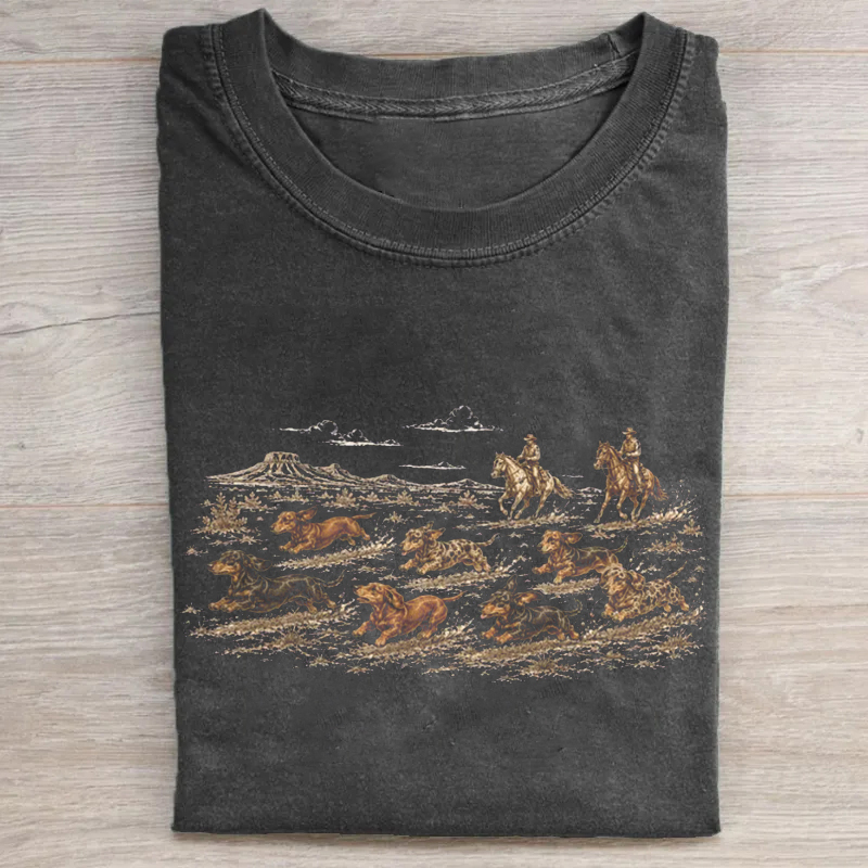 Vintage Dachshund Western T-shirt
