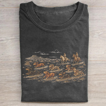 Vintage Dachshund Western T-shirt