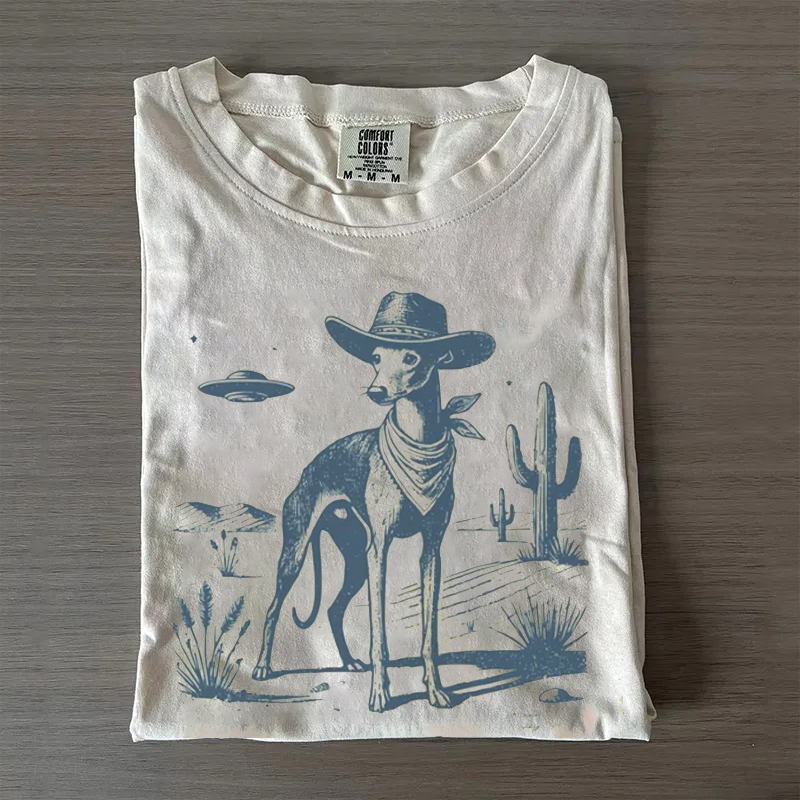 UFO Western Whippet Vintage T-Shirt