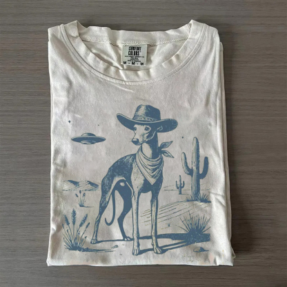 UFO Western Whippet Vintage T-Shirt