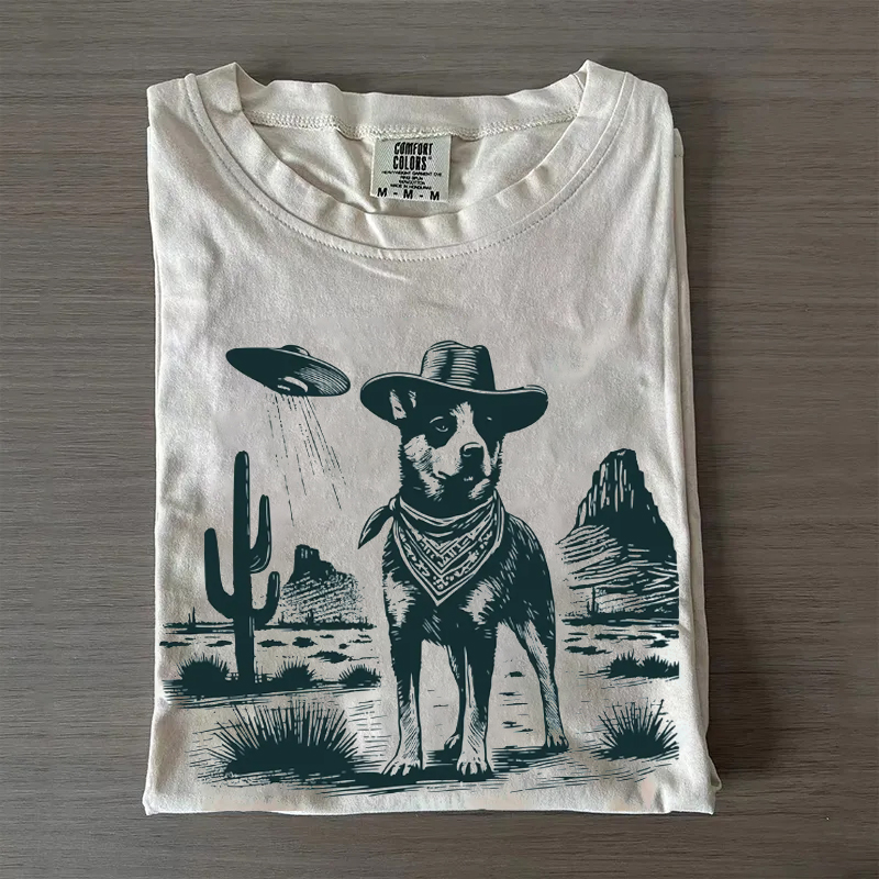 Western Vintage Heeler UFO T-shirt
