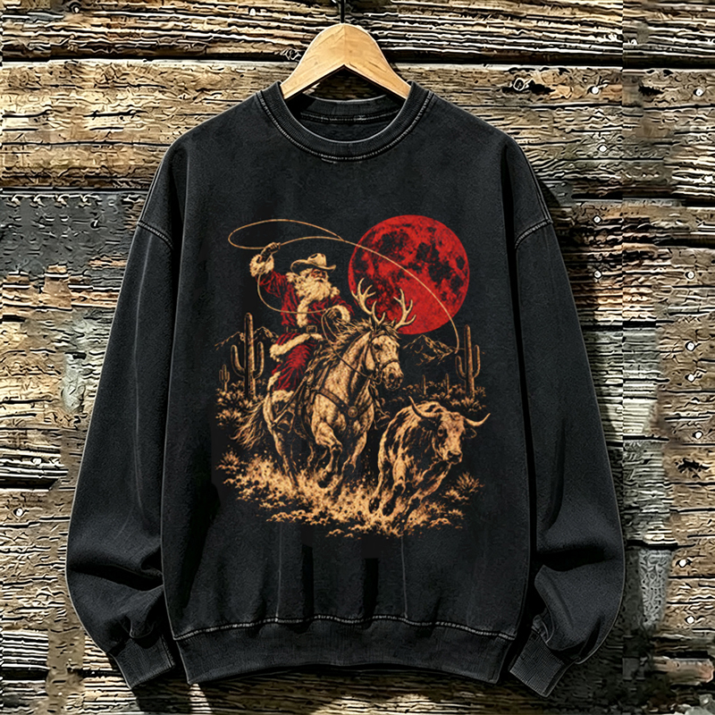 Funny Cowboy Santa Christmas Sweatshirt