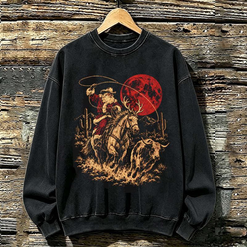 Funny Cowboy Santa Christmas Sweatshirt