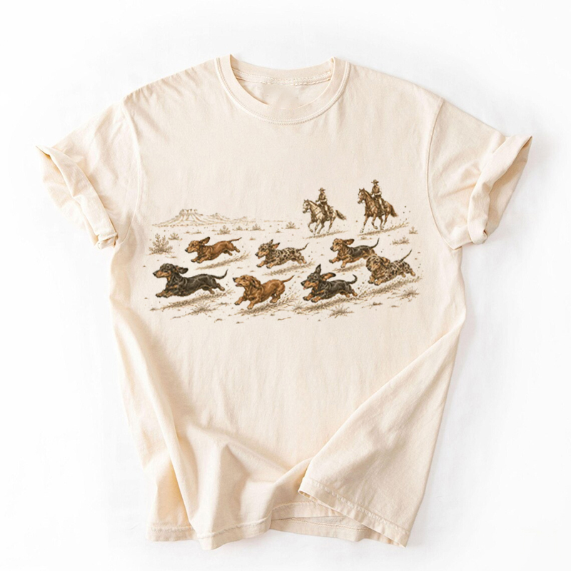 Vintage Dachshund Western T-shirt