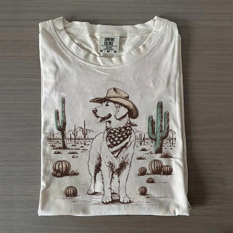 Golden Retriever Western Cowboy T-Shirt