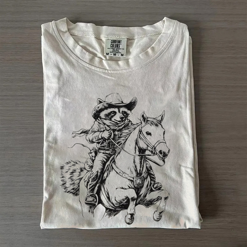 Retro Raccoon Cowboy Hat T-Shirt