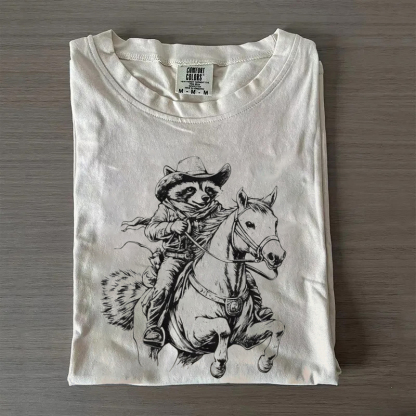 Retro Raccoon Cowboy Hat T-Shirt