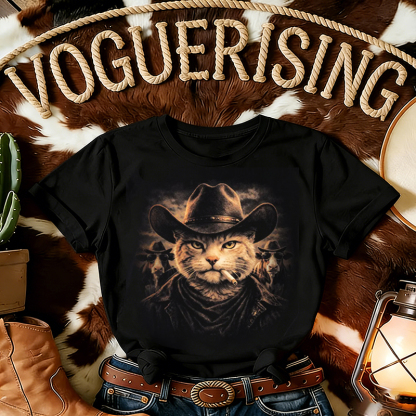Funny Western Cowboy Cat T-shirt