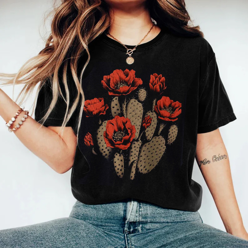 Vintage Western Cactus Flower T-shirt
