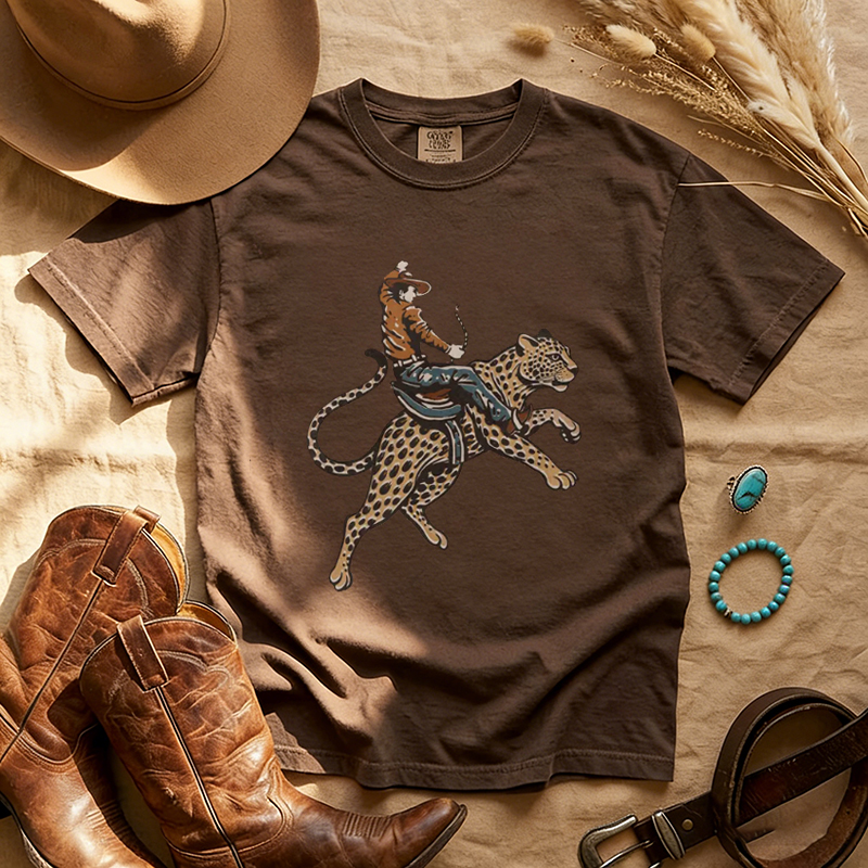 Western Cowboy Rodeo Leopard T-shirt