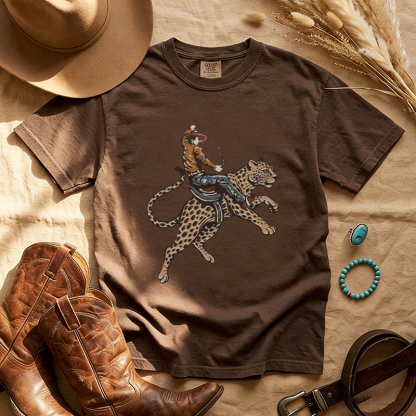 Western Cowboy Rodeo Leopard T-shirt