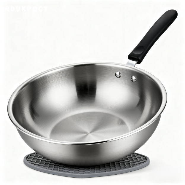 Topf aus Edelstahl 316, unbeschichteter Kochtopf mit rundem Boden