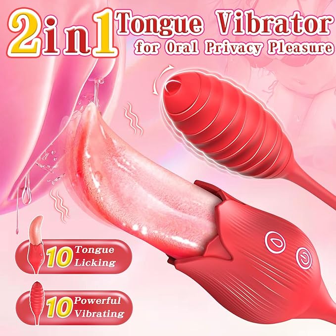 💥2025 Supreme Launch – 2-in-1 G-Spot & Tongue Vibrator for Clit, Nipple & Anal Pleasure💥