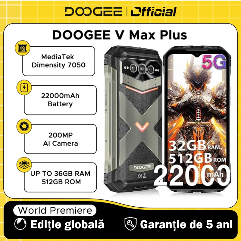 📱Doogee V Max Plus - Smartphone 5G robust, versiune globală✅