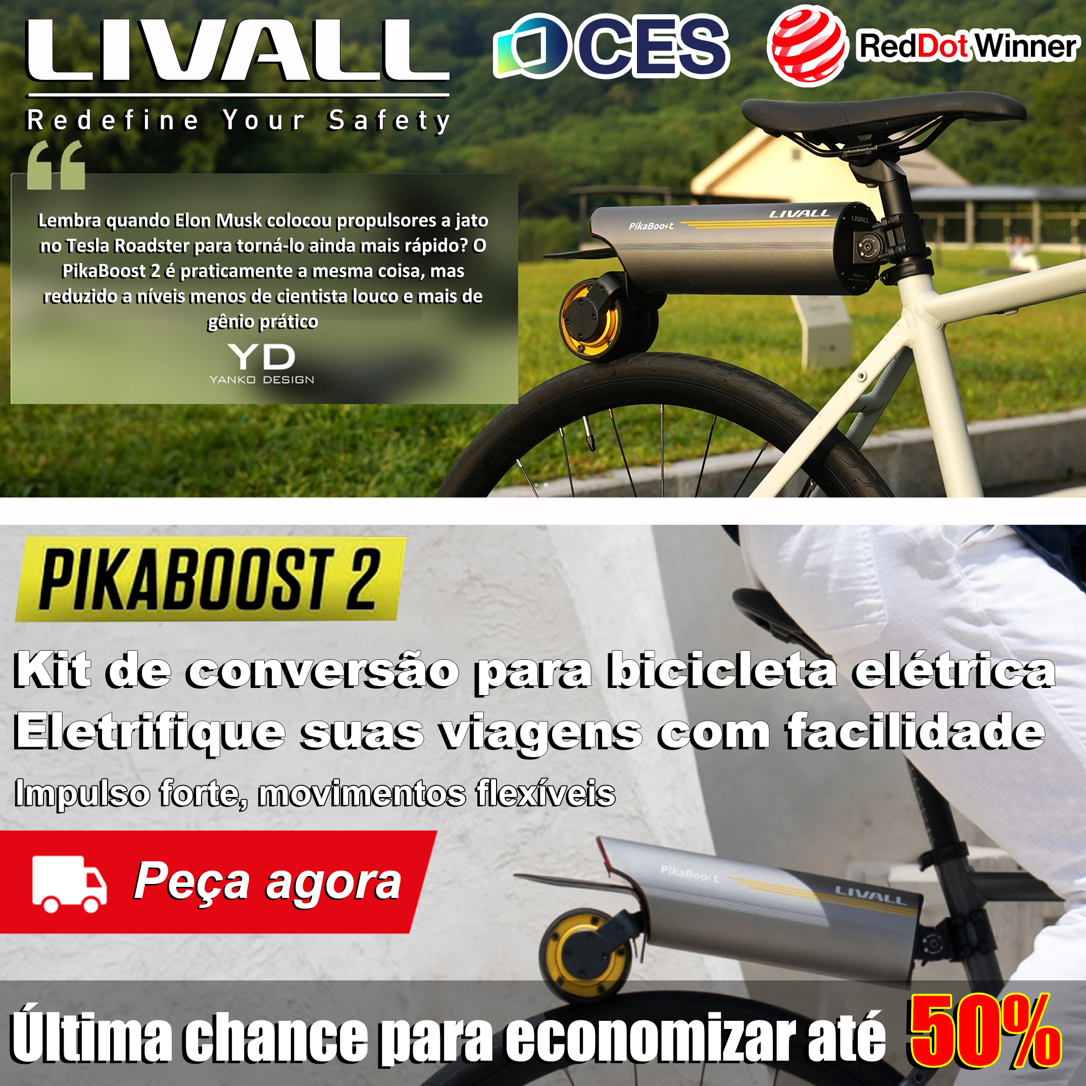 🔥 [Oferta especial oficial] Bicicleta elétrica LIVALL PikaBoost 2 Boost (não é necessária reserva!)