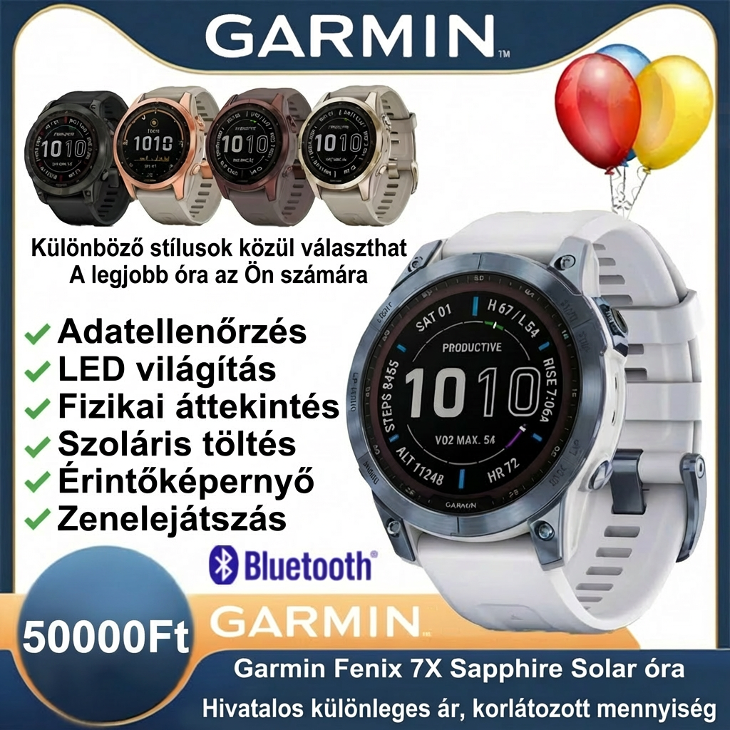 💎【Hivatalos különleges ajánlat】Garmin Fenix ​​​​​​​​7X Sapphire Solar okosóra