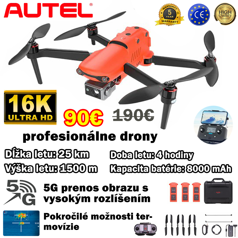 Profesionálny termovízny dron EVO II Dual 640T (V2), 5-ročná záruka