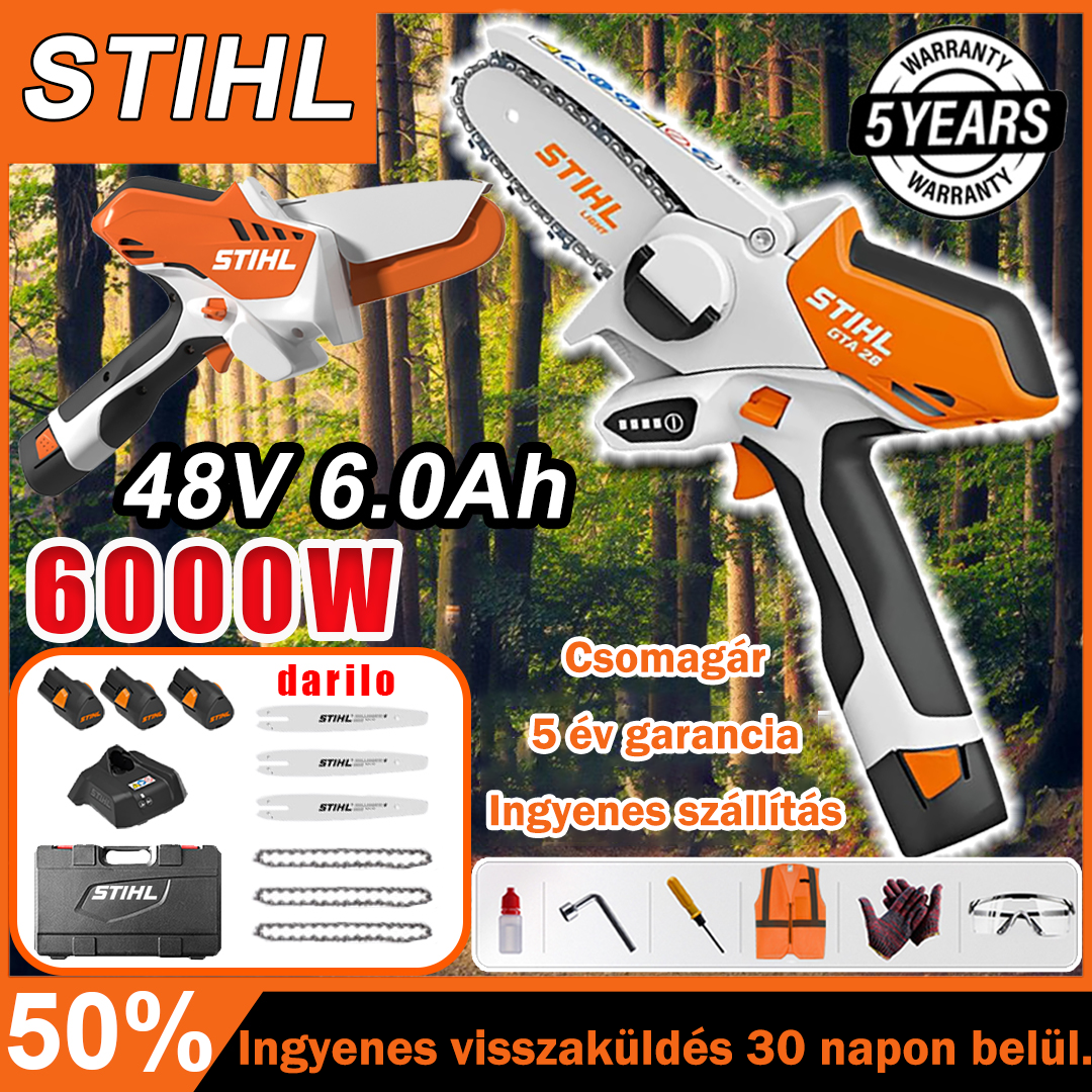 💪 Hordozható láncfűrész lítium akkumulátorral