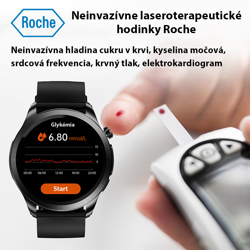 💞Laserové terapeutické hodinky Roche monitorují krevní tlak, hladinu cukru v krvi a EKG✅