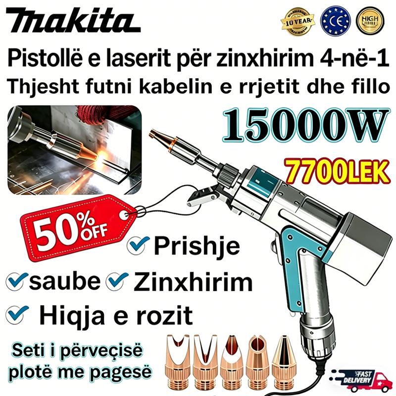 🔥🛠️[Ofertë e kufizuar kohore] Pistoletë inovative portative me lazer për saldim 4 në 1 me fuqi 15,000W🎉