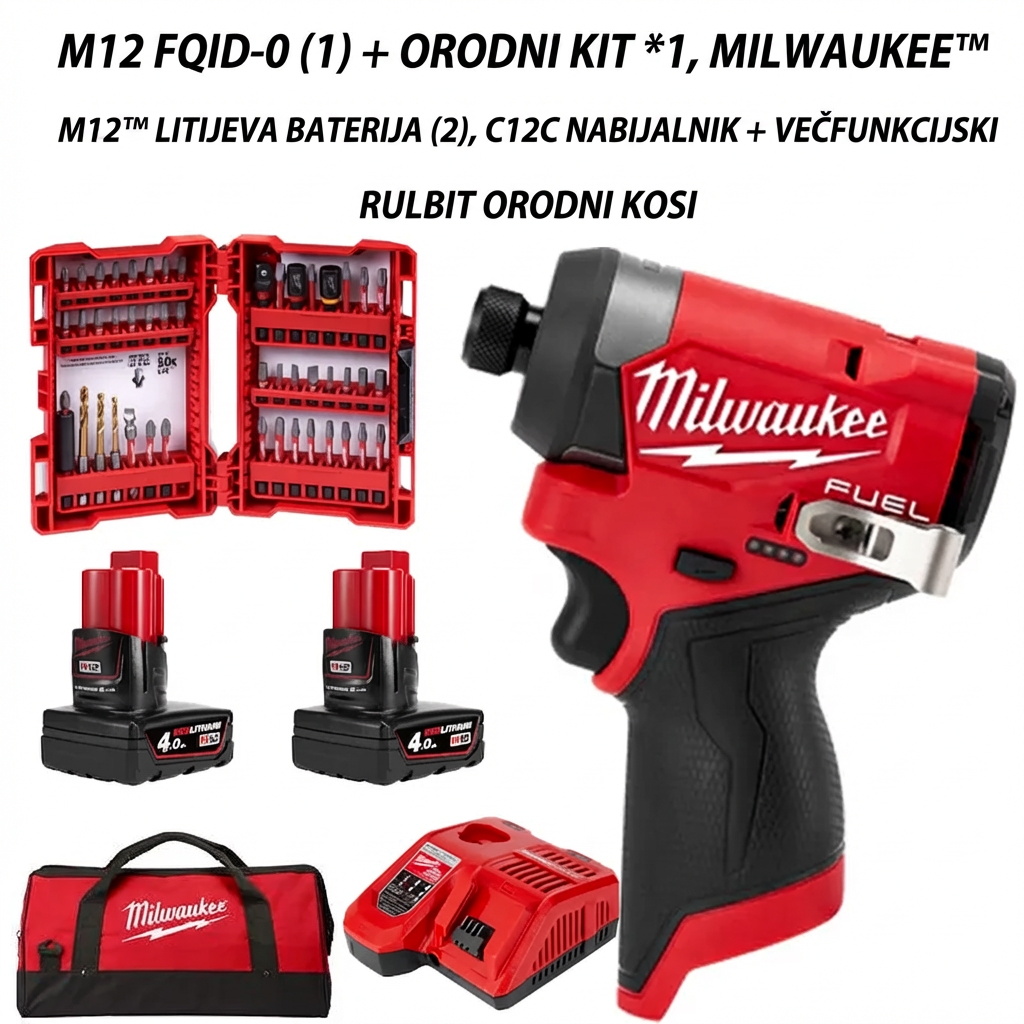 🥳【Uradni originalni izdelek】Milwaukee M12 Brezkrtačni lahki udarni električni izvijač M12 BLIDRC🎉🎉