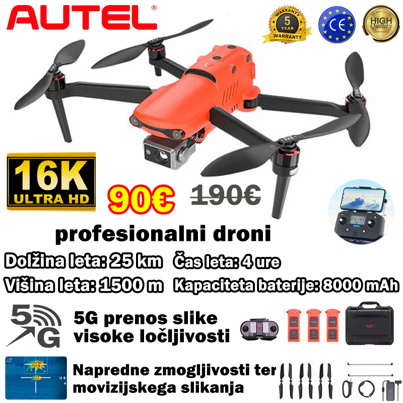 Profesionalni termovizijski dron EVO II Dual 640T (V2), 5-letna garancija